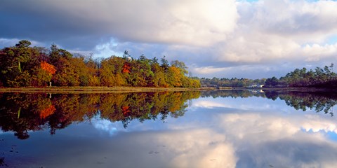 Framed Sunrise over river, Crac&#39;h, Morbihan, Brittany, France Print