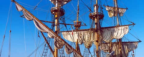 Framed Rigging of a tall ship, Finistere, Brittany, France Print