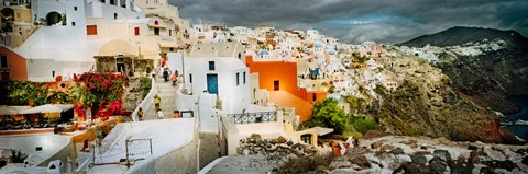 Framed Storm cloud over the Santorini, Cyclades Islands, Greece Print