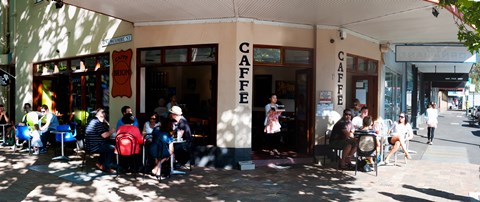 Framed Cafe on Oxford Street next to Paddington Uniting Church, Sydney, New South Wales, Australia Print