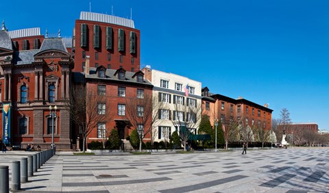 Framed Buildings in a row at Lafayette Square, Washington DC, USA Print