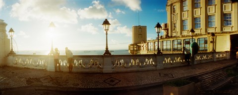 Framed Lacerda Elevator on the coast at sunset, Pelourinho, Salvador, Bahia, Brazil Print