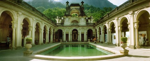 Framed Courtyard of a mansion, Parque Lage, Jardim Botanico, Corcovado, Rio de Janeiro, Brazil Print