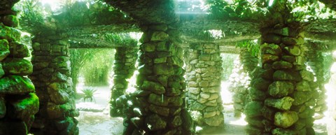 Framed Stone canopy in the botanical garden, Jardim Botanico, Zona Sul, Rio de Janeiro, Brazil Print