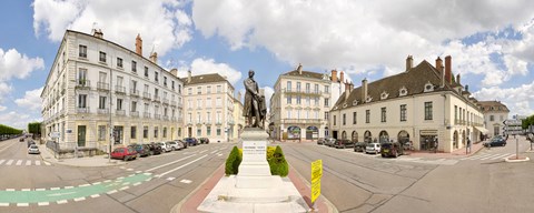 Framed Nicephore Niepce Statue at town square, Port Villiers Square, Chalon-Sur-Saone, Burgundy, France Print