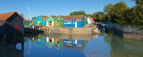 Framed Old Oyster farmers shacks, Le Chateau, Oleron, Charente-Maritime, Poitou-Charentes, France Print