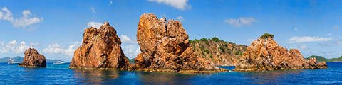 Framed Rock formations in the sea, The Indians, Norman Island, British Virgin Islands Print