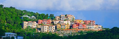 Framed Villas on a hill, Cruz Bay, St. John, US Virgin Islands Print