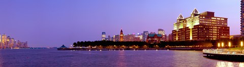 Framed Buildings at the waterfront, Hoboken, Hudson County, New Jersey, USA 2013 Print