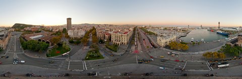 Framed Street Scene in Barcelona, Spain Print