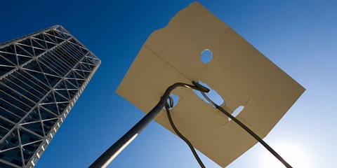 Framed Low angle view of a hotel, Hotel Arts, Barcelona, Catalonia, Spain Print