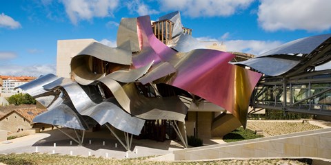 Framed Sculptured Roof of the Hotel Marques de Riscal, Elciego, La Rioja, Spain Print