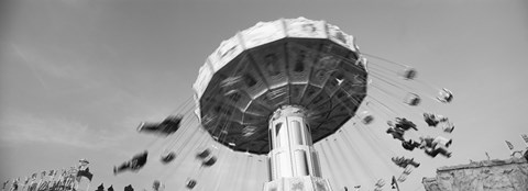 Framed Low angle view of people spinning on a carousel, Stuttgart, Baden-Wurttemberg, Germany Print