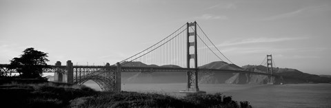 Framed Golden Gate Bridge in Black and White Print