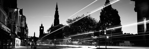 Framed Traffic on the street, Princes Street, Edinburgh, Scotland Print