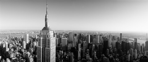 Framed Empire State Building, Manhattan, New York City (black &amp; white) Print