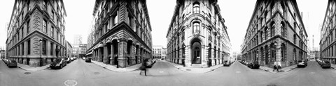 Framed 360 degree view of a city, Montreal, Quebec, Canada Print