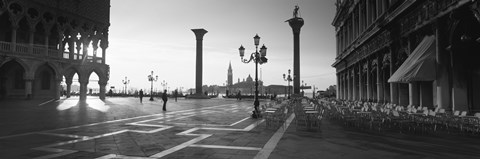 Framed Saint Mark Square in Black and White, Venice, Italy Print