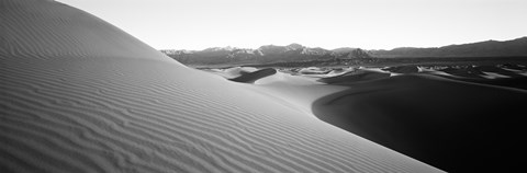 Framed Sunrise at Stovepipe Wells, Death Valley, California (black &amp; white) Print