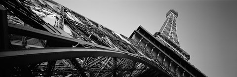 Framed Las Vegas Replica Eiffel Tower, Las Vegas, Nevada (black &amp; white) Print