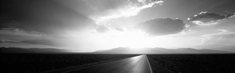 Framed Death Valley National Park at Sunset, California (black &amp; white) Print