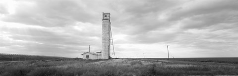 Framed Barn near a silo in a field, Texas Panhandle, Texas, USA Print