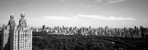 Framed Cityscape Of New York City in black and white, New York State Print