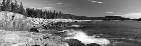 Framed Waves breaking on rocks at the coast, Acadia National Park, Schoodic Peninsula, Maine, USA Print