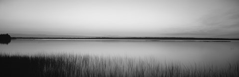 Framed Lake Michigan Door County WI (black and white) Print