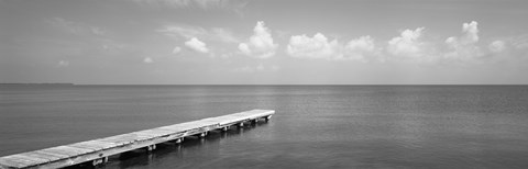 Framed Dock, Mobile Bay Alabama, USA Print