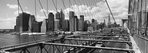 Framed Traffic on Brooklyn Bridge, Manhattan Print
