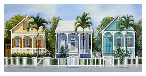 Framed Key West Cottages Print