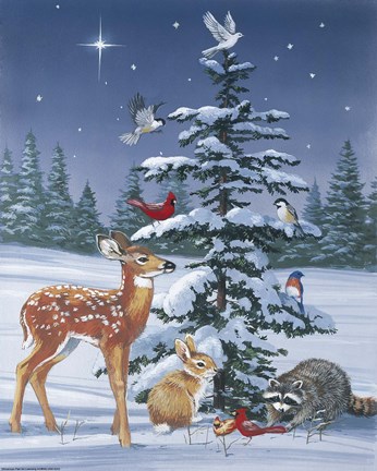 Framed Christmas Gathering Print