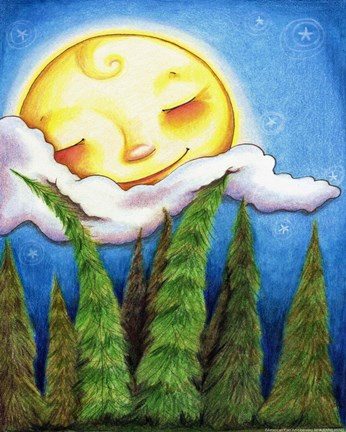 Framed Sleep Sweet Forest Moon Print