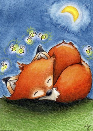 Framed Sweet Dreams Little Fox Print