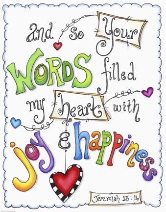 Framed Words of Joy - Joyful Words Print