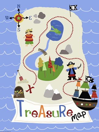 Framed Treasure Map Print