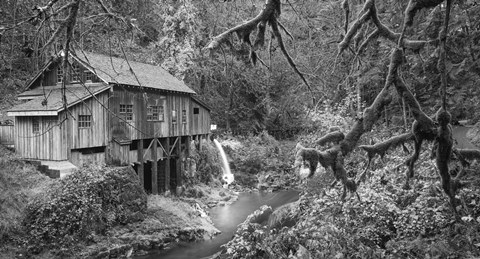 Framed Cedar Creek Grist Mill B&amp;W Print