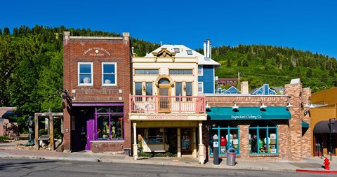 Framed Buildings along Main Street, Park City, Utah Print