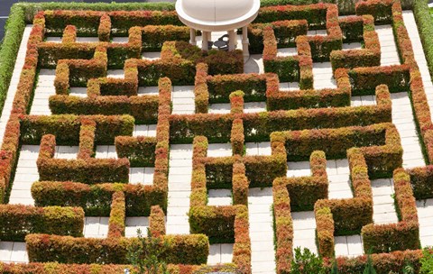 Framed High angle view of maze at Ritz-Carlton Residences, Singapore Print
