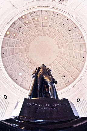 Framed Statue of Thomas Jefferson in a memorial, Jefferson Memorial, Washington DC, USA Print