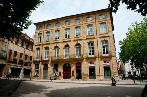 Framed Facade of a building, Place Forbin, Cours Mirabeau, Aix-En-Provence, Bouches-Du-Rhone, Provence-Alpes-Cote d&#39;Azur, France Print