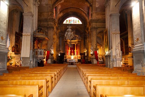 Framed Interiors of a church, Saint Esprit Church, Aix-En-Provence, Bouches-Du-Rhone, Provence-Alpes-Cote d&#39;Azur, France Print