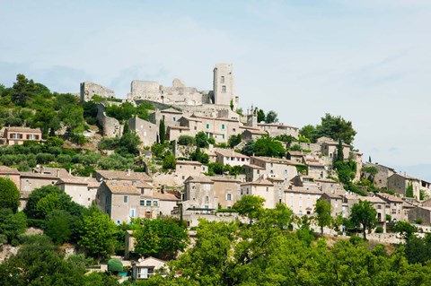 Framed Buildings on a Hill, Bonnieux, Vaucluse, Provence-Alpes-Cote d&#39;Azur, France Print
