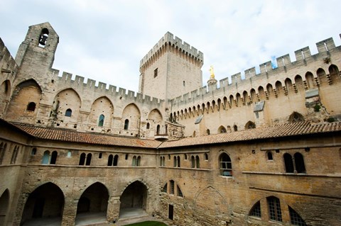 Framed Courtyard of a palace, Palais des Papes, Avignon, Vaucluse, Provence-Alpes-Cote d&#39;Azur, France Print