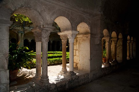 Framed Cloister of ancient Monastere Saint-Paul-De-Mausole, St.-Remy-De-Provence, Bouches-Du-Rhone, Provence-Alpes-Cote d&#39;Azur, France Print
