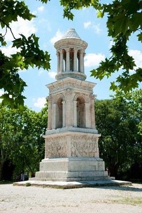 Framed Roman mausoleum at Glanum, St.-Remy-De-Provence, Bouches-Du-Rhone, Provence-Alpes-Cote d&#39;Azur, France Print