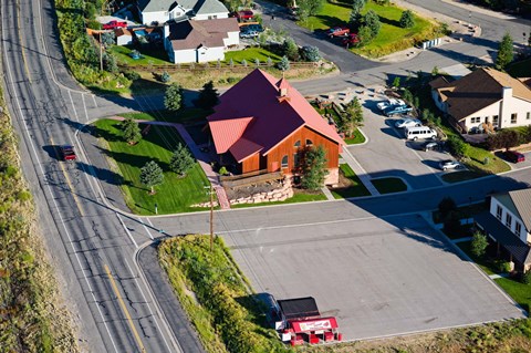 Framed High angle view of buildings in a town, Park City, Utah, USA Print