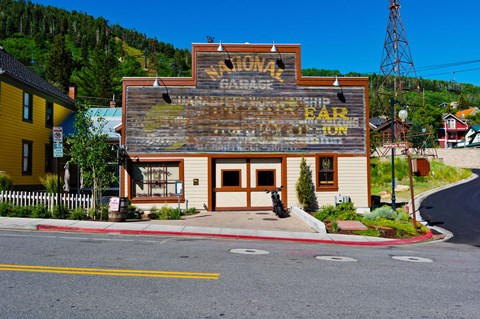 Framed Facade of the High West Distillery Building, Park City, Utah, USA Print