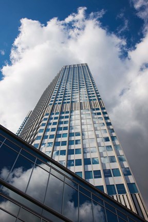 Framed Low angle view of a tower, Willy-Brandt-Platz, European Central Bank, Frankfurt, Hesse, Germany Print
